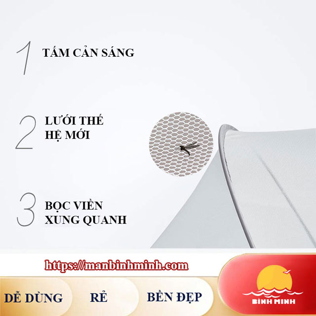 Màn chụp chống muỗi cho bé [ Màn - mùng chụp gấp gọn chống muỗi trẻ em, cho bé, em bé, trẻ sơ sinh, Màn chụp gấp gọn thông minh ]