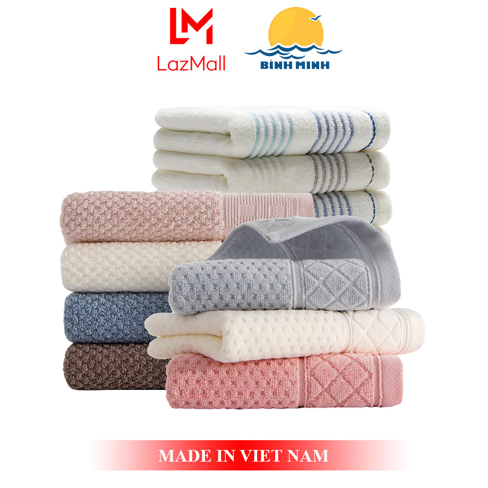 Khăn Mặt Bình Minh 100% Cotton Cao Cấp Thấm Hút Tốt - Hàng Việt Nam