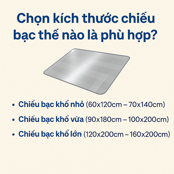 Chọn kích thước chiếu bạc thế nào là phù hợp?