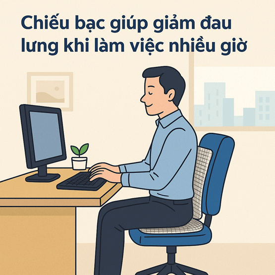 Chiếu bạc giúp giảm đau lưng khi làm việc nhiều giờ