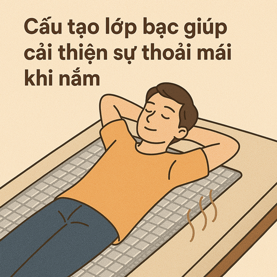 Cấu tạo lớp bạc giúp cải thiện sự thoải mái khi nằm
