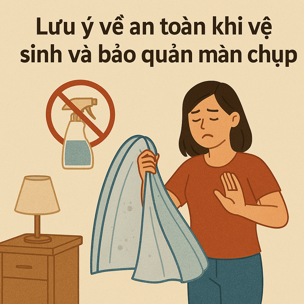 Lưu ý về an toàn khi vệ sinh và bảo quản màn chụp