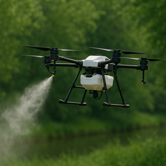 Sử dụng drone để phun thuốc diệt muỗi.