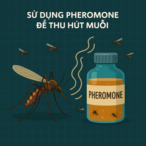 Sử dụng pheromone để thu hút muỗi.