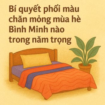 Bí quyết phối màu chăn mỏng mùa hè Bình Minh giúp phòng ngủ luôn sang trọng