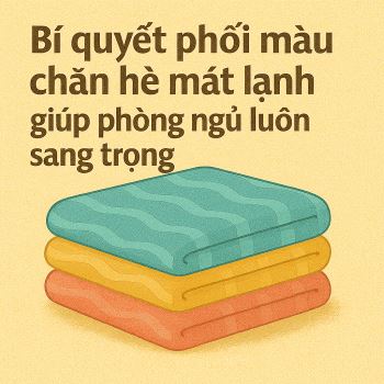 Bí quyết phối màu chăn hè mát lạnh giúp phòng ngủ luôn sang trọng