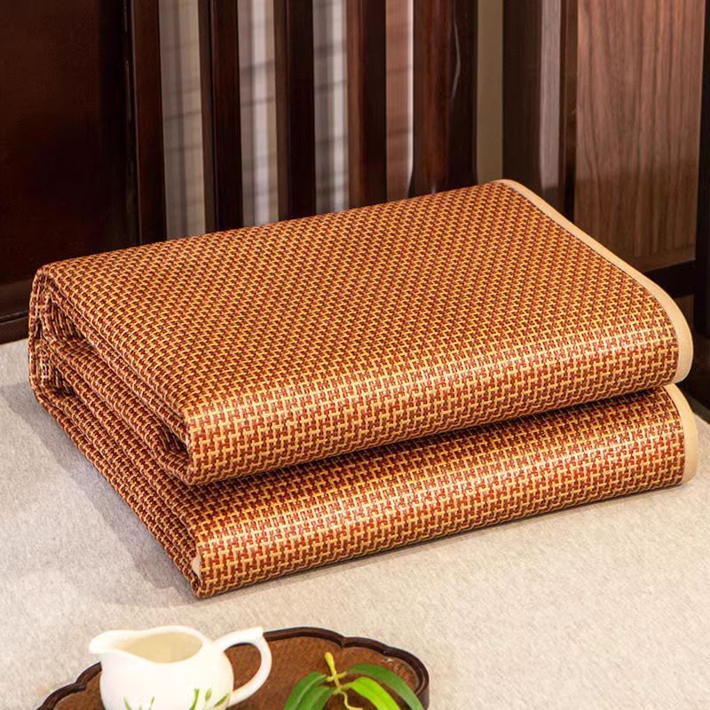 Chiếu Mây Điều Hòa Sợi Tổng Hợp Cao Cấp, Nằm Mát Lưng, Thấm Hút Mồ Hôi - Tặng Kèm 2 Vỏ Gối