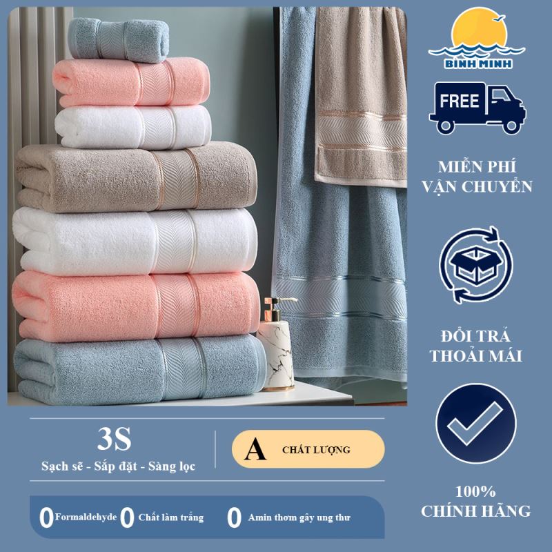 Khăn lau mặt Bình Minh cao cấp – Sợi cotton siêu mềm, thấm hút tối ưu