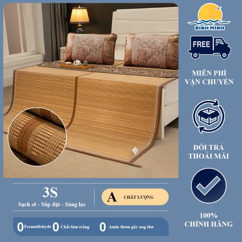 Chiếu Tre Tây Bắc Gấp Gọn Đủ Size, Chiếu Long Phụng, Chiếu Trúc Cao Bằng, Chiếu Trúc Vân Gỗ In 3D