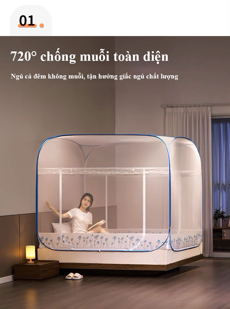 Màn chụp chống muỗi tự bung gấp gọn bình minh 3