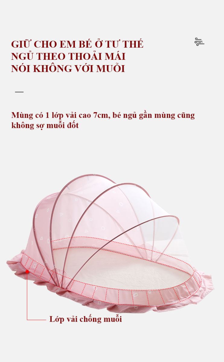 Màn chụp chống muỗi tự bung cho bé 6