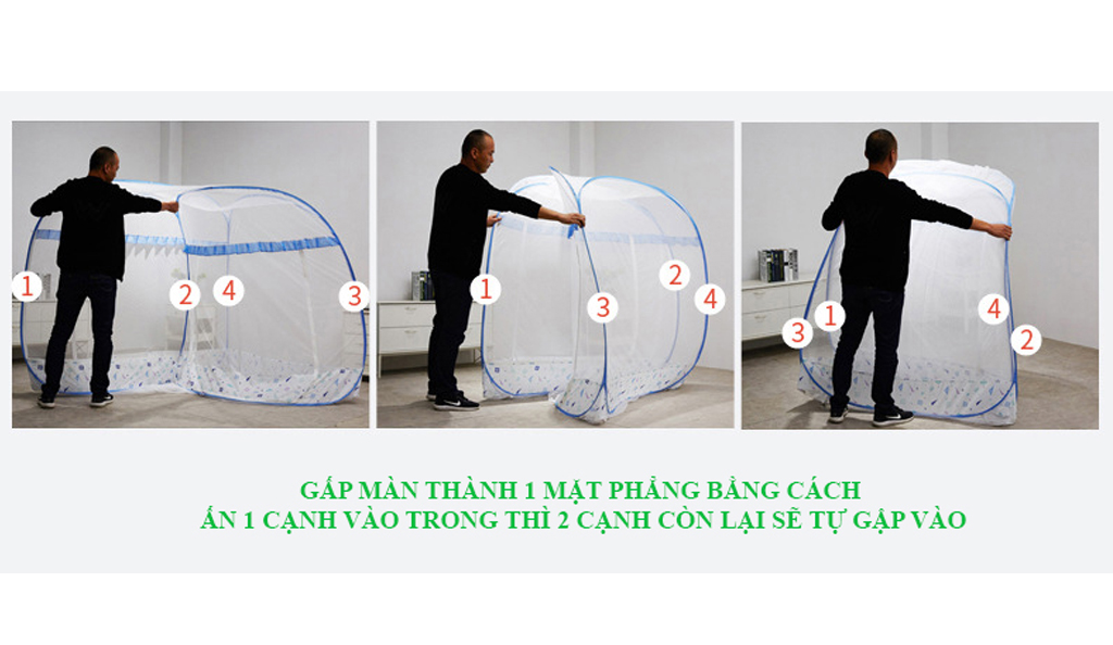 Hướng dẫn gấp màn chụp tự bung